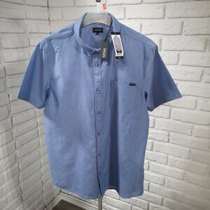 NWT Buffalo David Bitton Men's Size Large Blue Short Sleeves Button Front Shirt